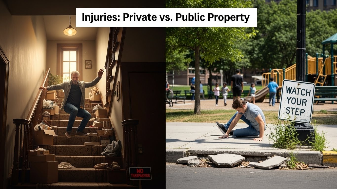 Injuries on Private Property vs. Public Property